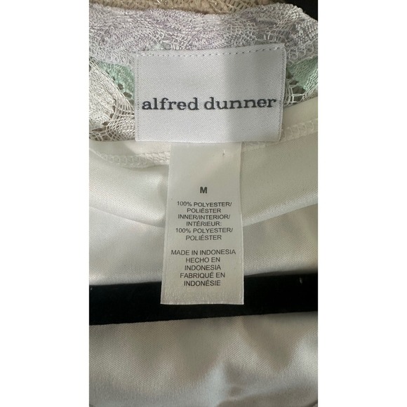 Alfred Dunner Pastel‎ Lace Cardigan Top Set Embellished Neckline M - Picture 5 of 5